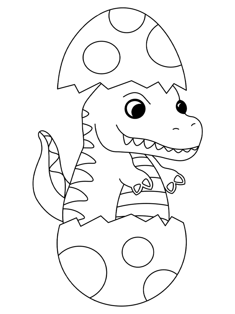 Baby Dinosaur Hatching From Egg 3 Md Coloring Page — Free Printable — free printable coloring page