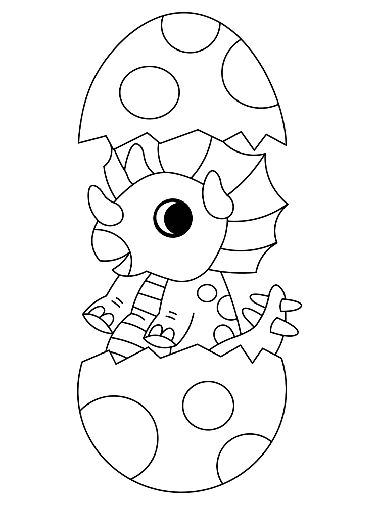 Baby Dinosaur Hatching From Egg Md Coloring Page — Free Printable — free printable coloring page