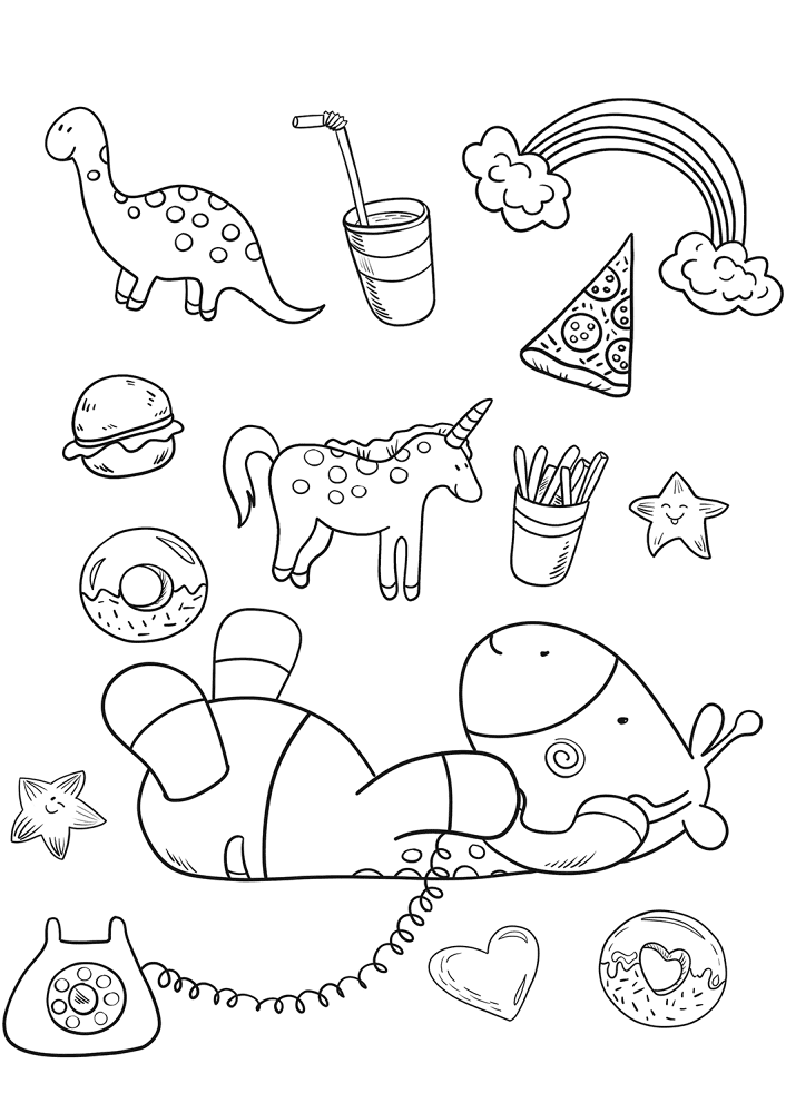 Baby Giraffe Is Talking On The Phone Coloring Page Md Coloring Page — Free Printable — free printable coloring page