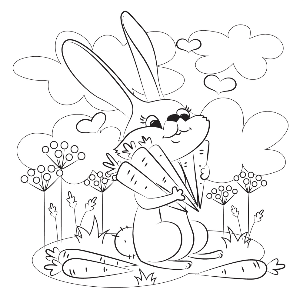 Bunny Coloring Page Md Coloring Page — Free Printable — free printable coloring page