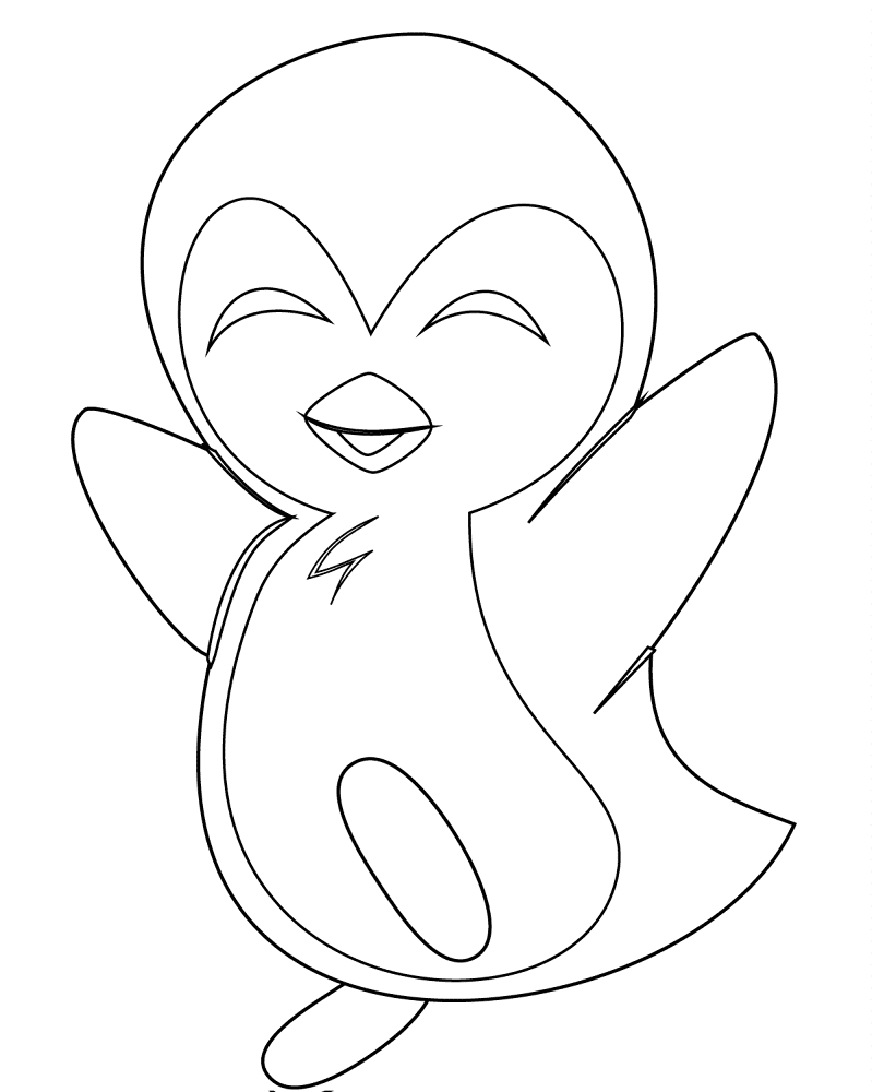 Cute Baby Penguin Coloring Page Md Coloring Page — Free Printable — free printable coloring page