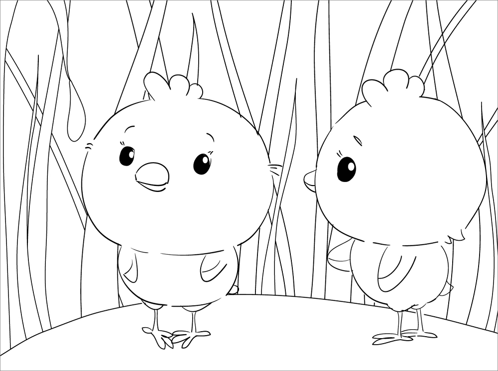 Cute Chicks Coloring Page Md Coloring Page — Free Printable — free printable coloring page