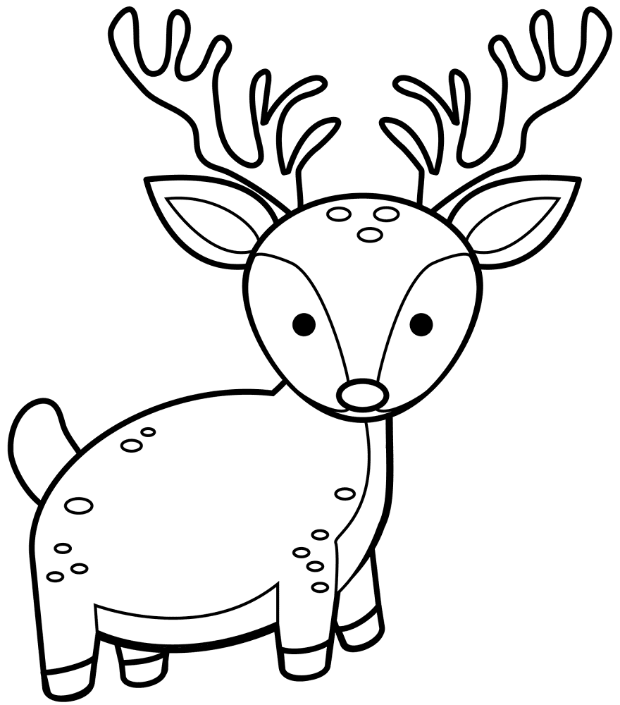 Cute Deer Coloring Page Md Coloring Page — Free Printable — free printable coloring page