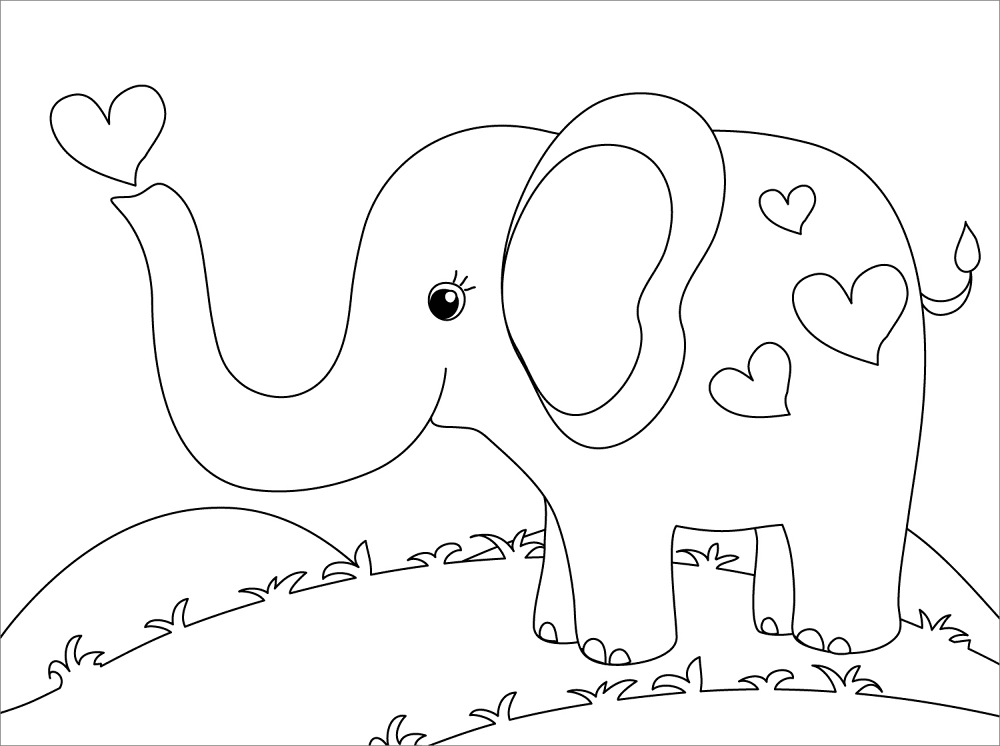 Cute Elephant Coloring Page Md Coloring Page — Free Printable — free printable coloring page