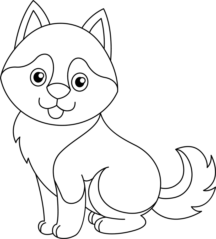 Cute Husky Coloring Page Md Coloring Page — Free Printable — free printable coloring page