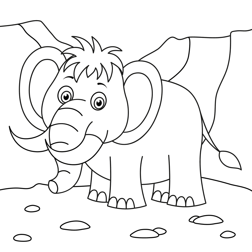 Cute Mammoth 2 Coloring Page Md Coloring Page — Free Printable — free printable coloring page