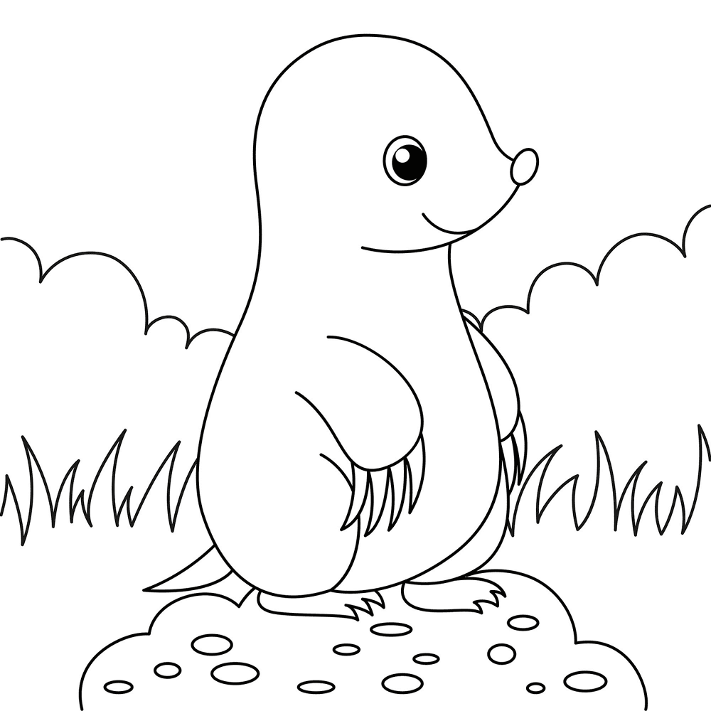 Cute Mole 2 Coloring Page Md Coloring Page — Free Printable — free printable coloring page