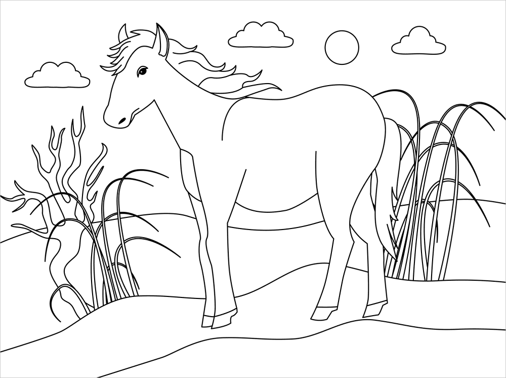 Horse Coloring Page Md Coloring Page — Free Printable — free printable coloring page