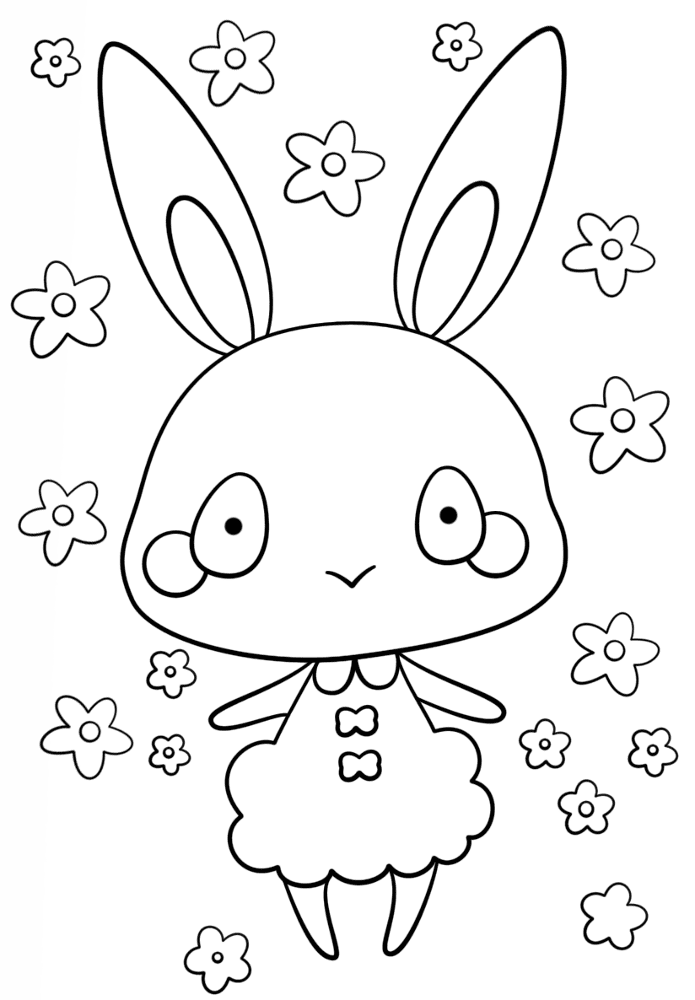 Kawaii Bunny Girl Coloring Page Md Coloring Page — Free Printable — free printable coloring page