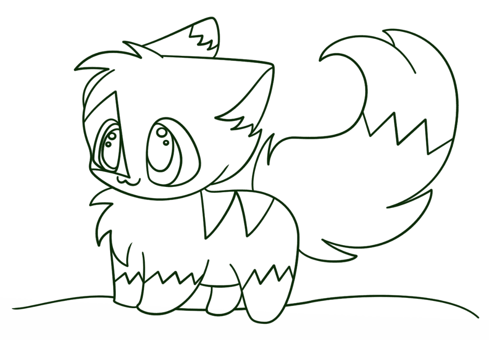 Kawaii Chibi Cat Coloring Page Md Coloring Page — Free Printable — free printable coloring page