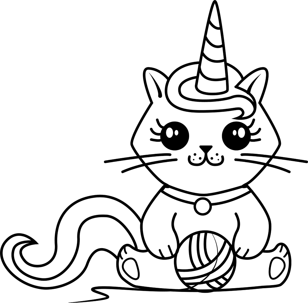 Unicorn Kitty Coloring Page Md Coloring Page — Free Printable — free printable coloring page