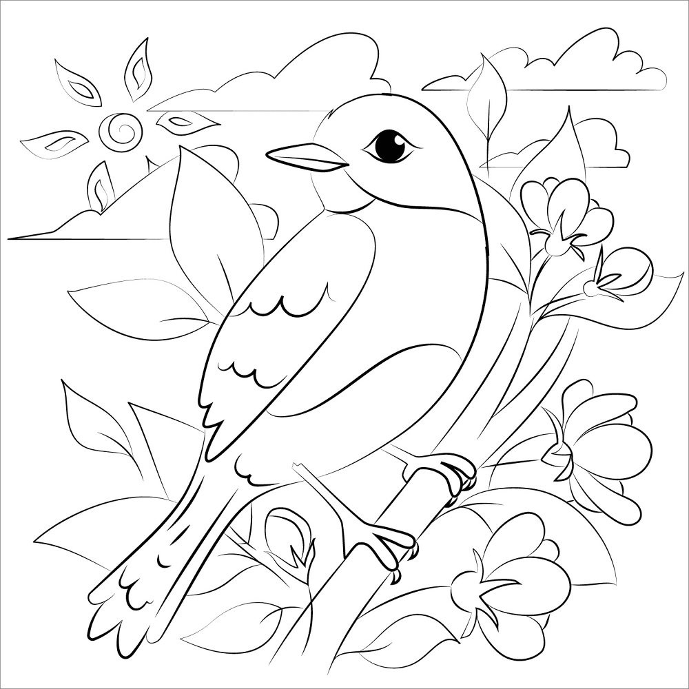 Bluebird Coloring Page Md Coloring Page — Free Printable — free printable coloring page