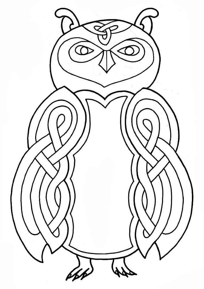 Celtic Owl Design Coloring Page Md Coloring Page — Free Printable — free printable coloring page