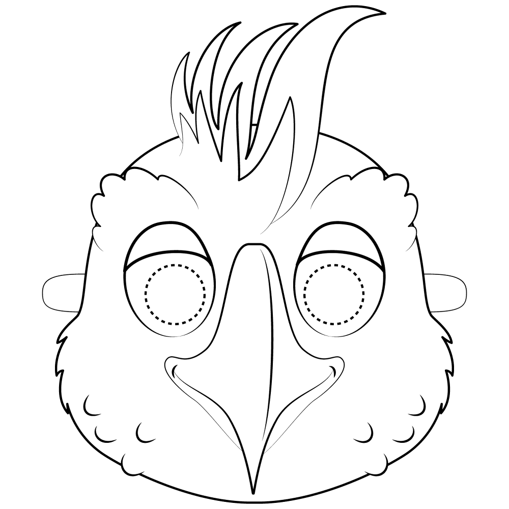 Cockatoo Mask Coloring Page Md Coloring Page — Free Printable — free printable coloring page