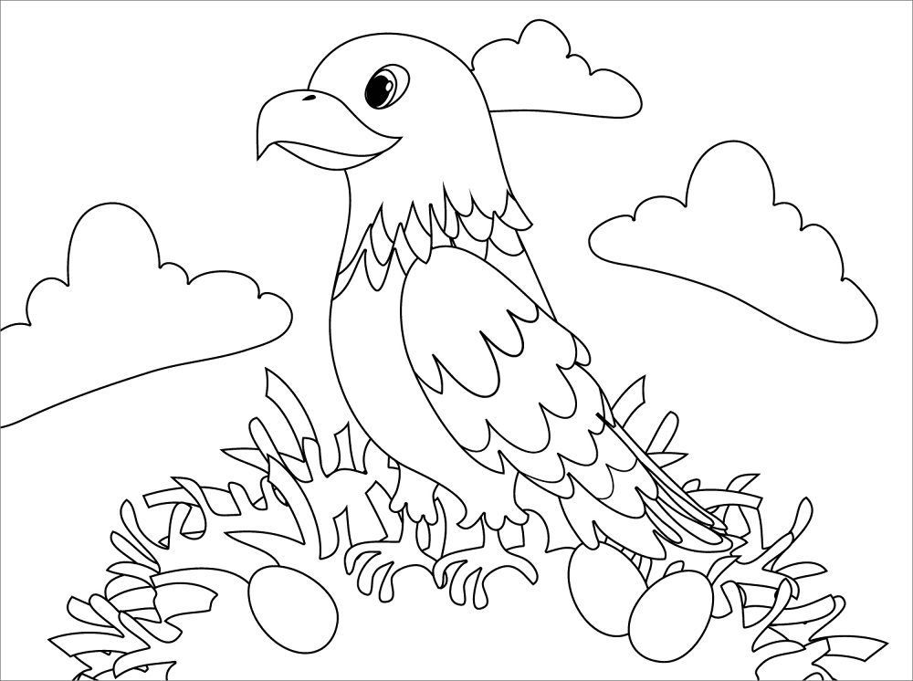Cute Hawk Coloring Page Md Coloring Page — Free Printable — free printable coloring page