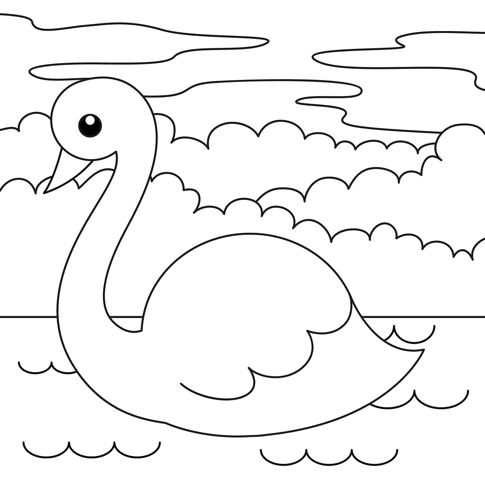 Cute Swan 2 Coloring Page Md Coloring Page — Free Printable — free printable coloring page