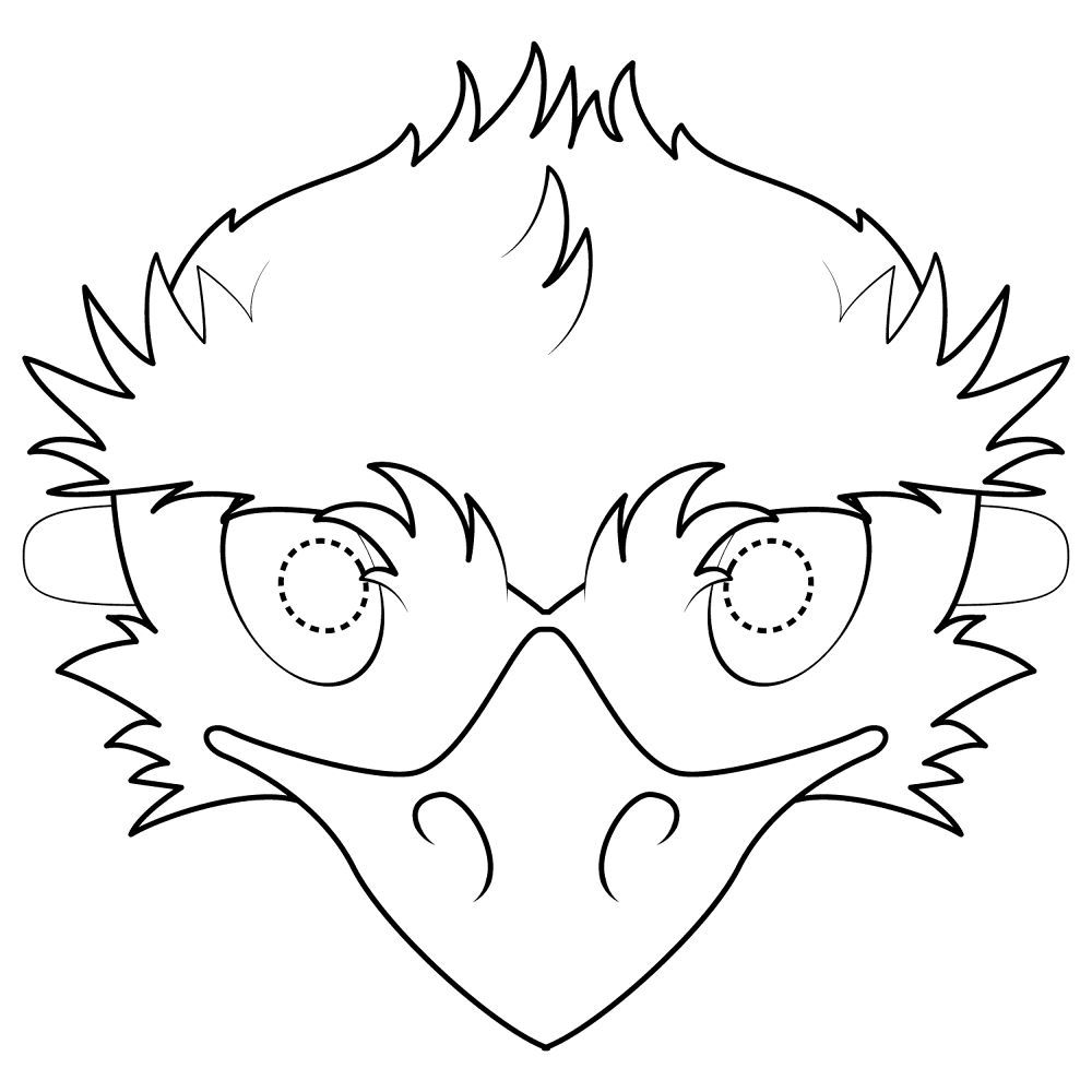 Emu Mask Coloring Page Md Coloring Page — Free Printable — free printable coloring page