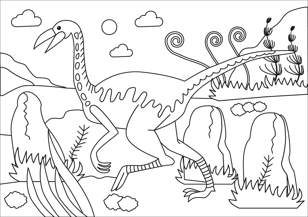 Gallimimus Coloring Page Md Coloring Page — Free Printable — free printable coloring page