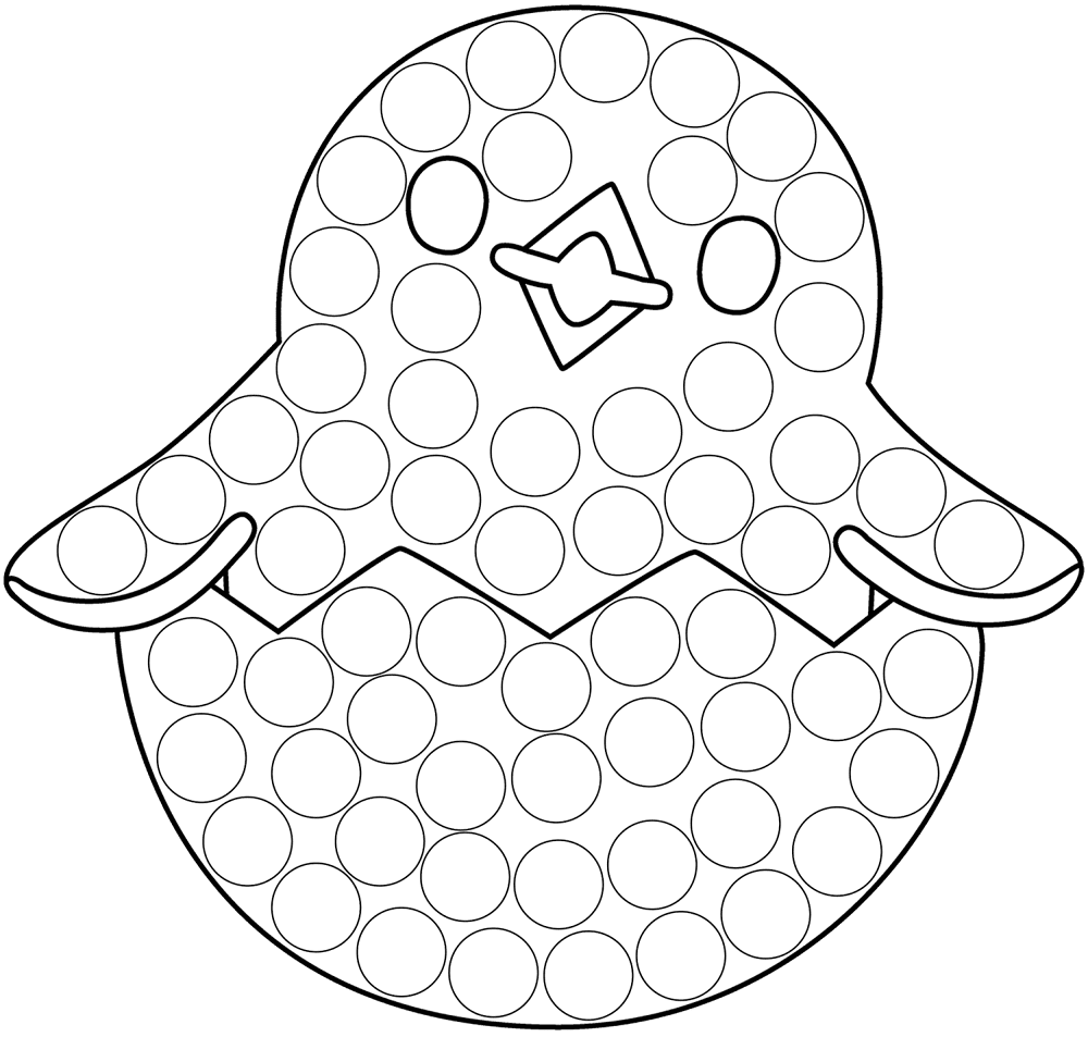Hatching Chick Dot Art Coloring Page Md Coloring Page — Free Printable — free printable coloring page