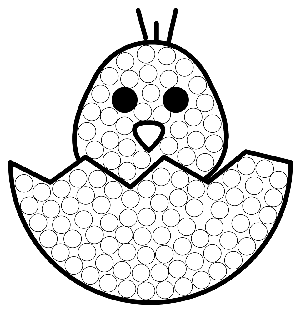 Hatching Chick Dot Marker 2 Coloring Page Md Coloring Page — Free Printable — free printable coloring page