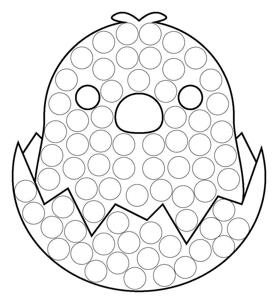 Hatching Chick Dot Marker Coloring Page Md Coloring Page — Free Printable — free printable coloring page