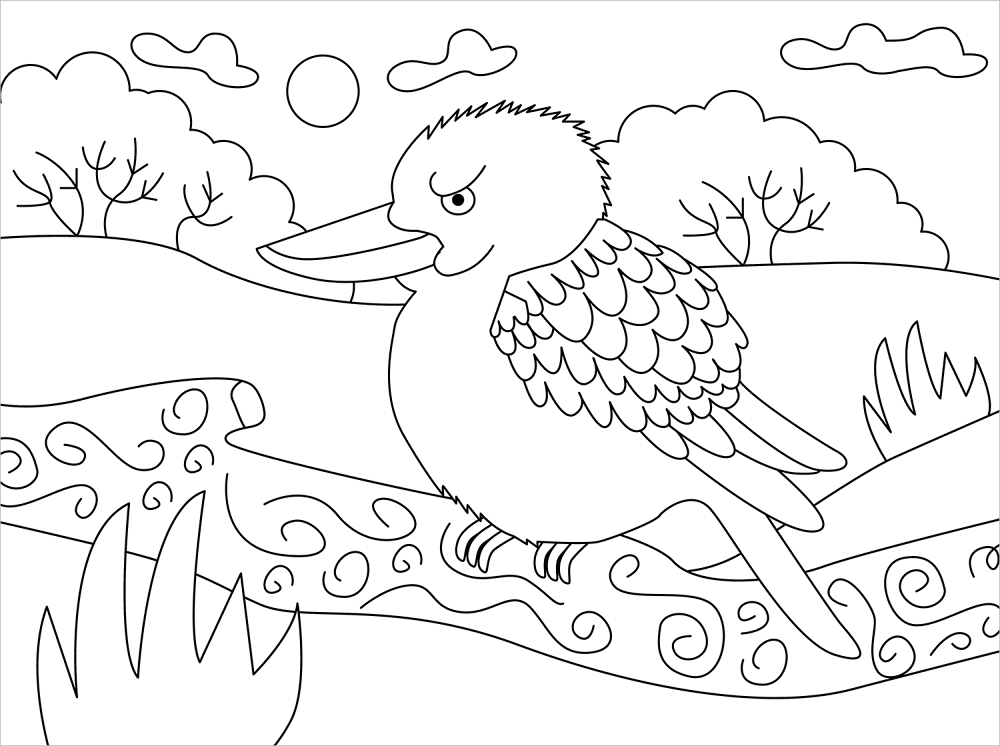 Kookaburra Coloring Page Md Coloring Page — Free Printable — free printable coloring page