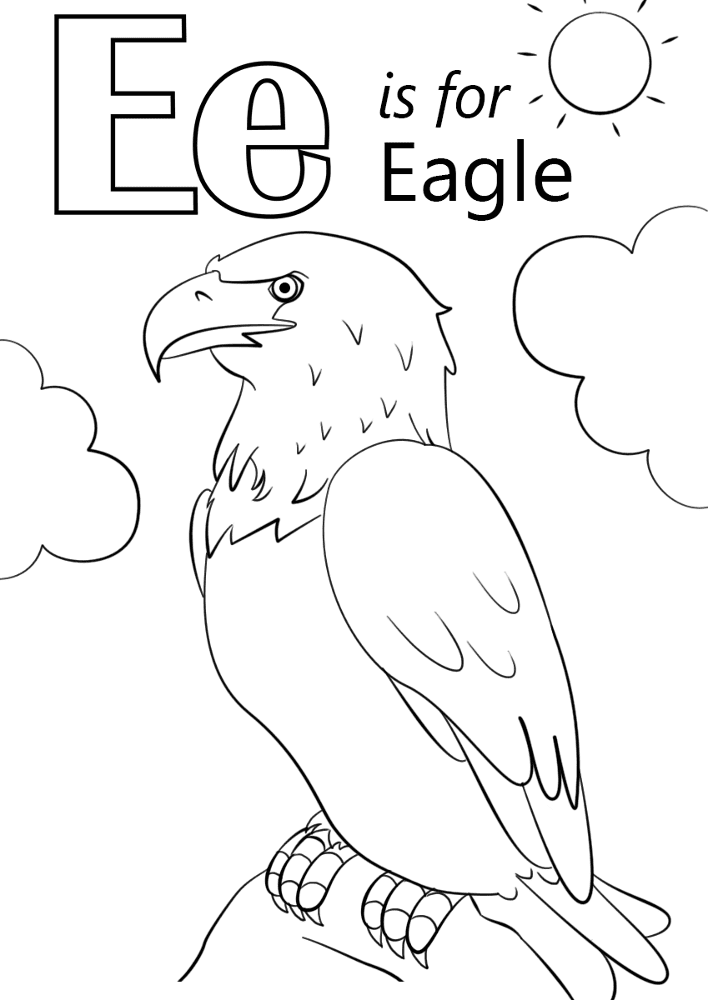 Letter E Is For Eagle Coloring Page Md Coloring Page — Free Printable — free printable coloring page