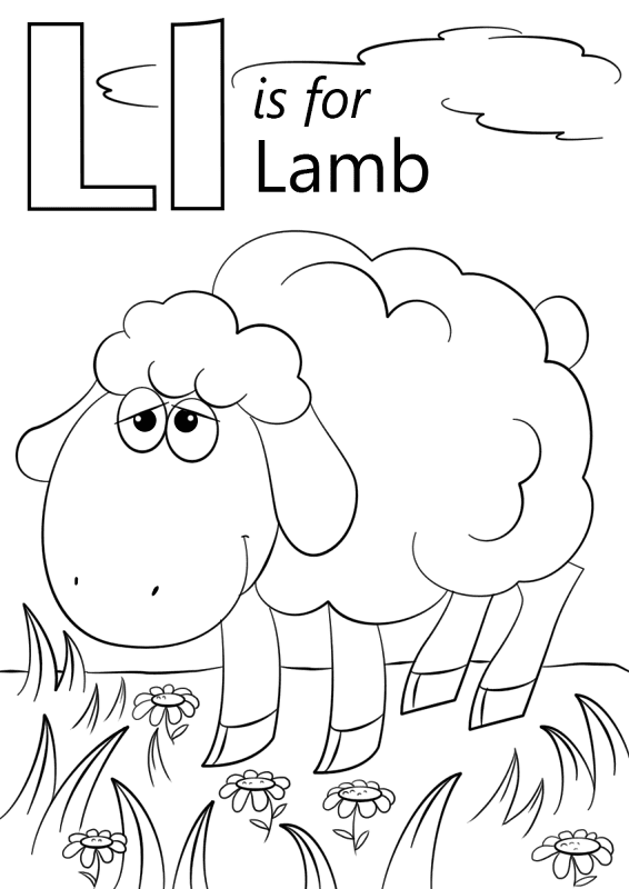 Letter L Is For Lamb Coloring Page Md Coloring Page — Free Printable — free printable coloring page