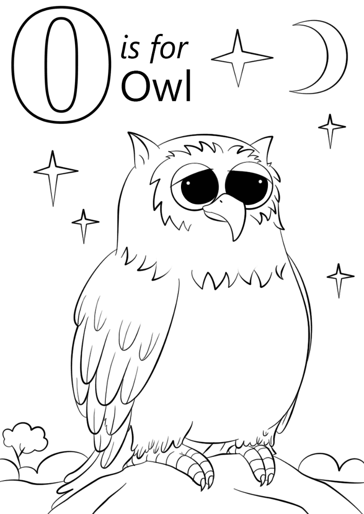Letter O Is For Owls Coloring Page Md Coloring Page — Free Printable — free printable coloring page
