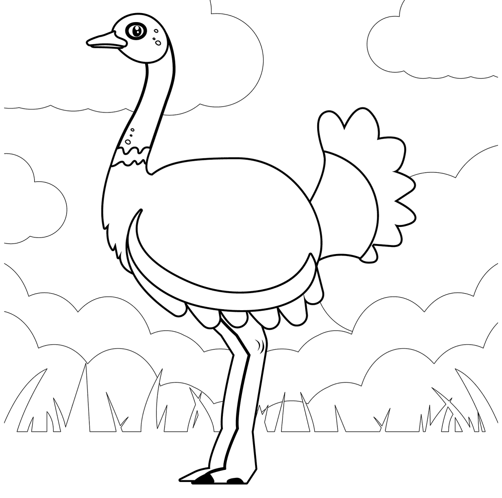Ostrich 2 Coloring Page Md Coloring Page — Free Printable — free printable coloring page