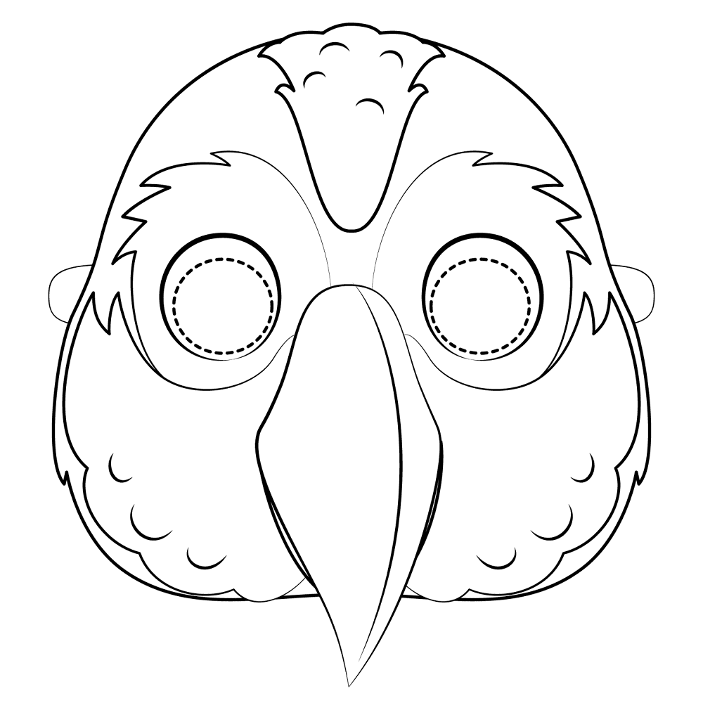 Parrot Mask Coloring Page Md Coloring Page — Free Printable — free printable coloring page