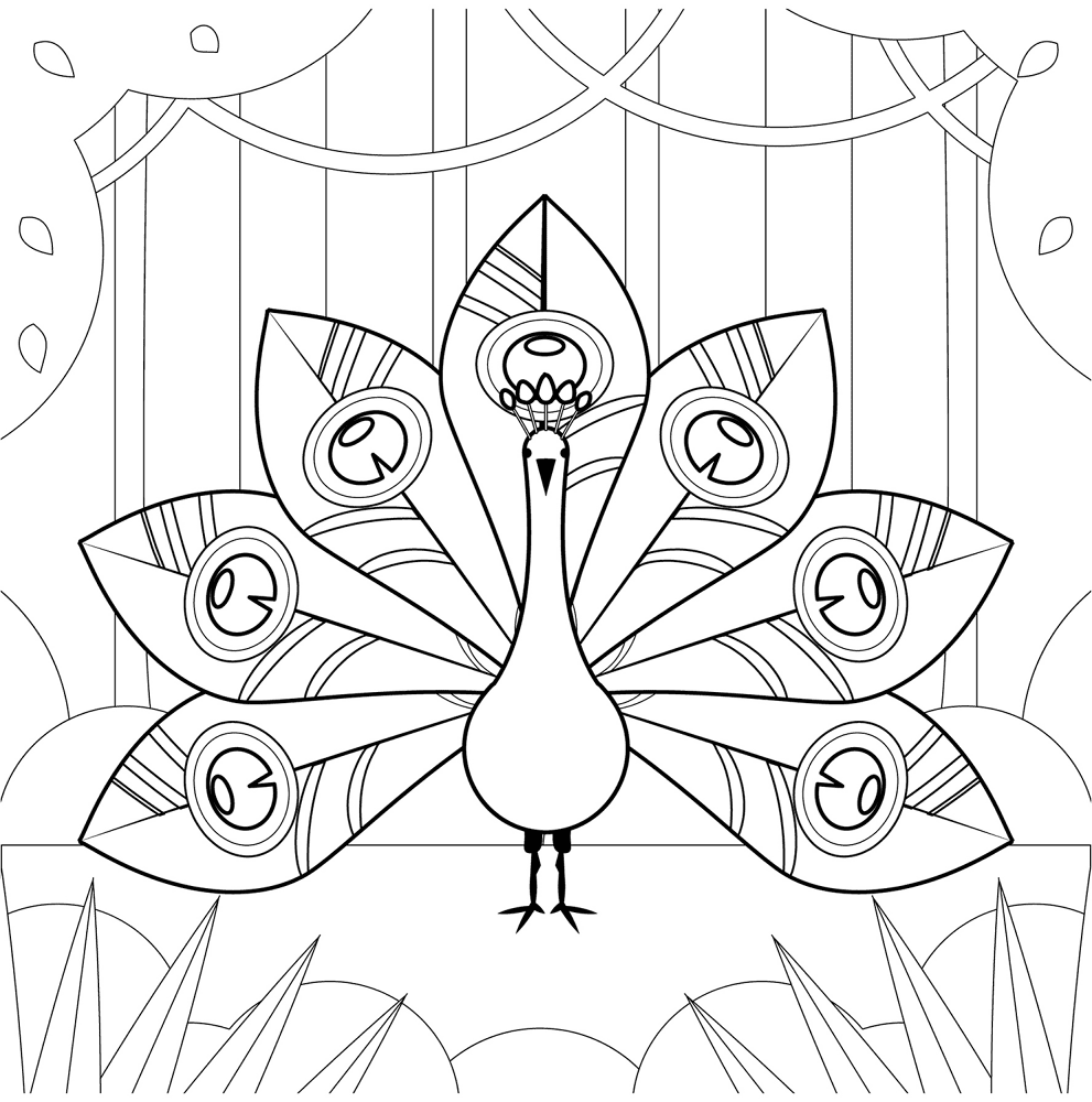 Peacock 2 Coloring Page Md Coloring Page — Free Printable — free printable coloring page