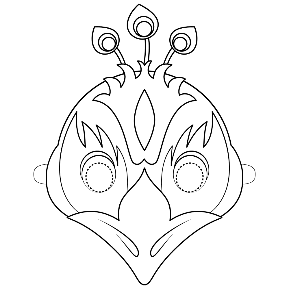 Peacock Mask Coloring Page Md Coloring Page — Free Printable — free printable coloring page