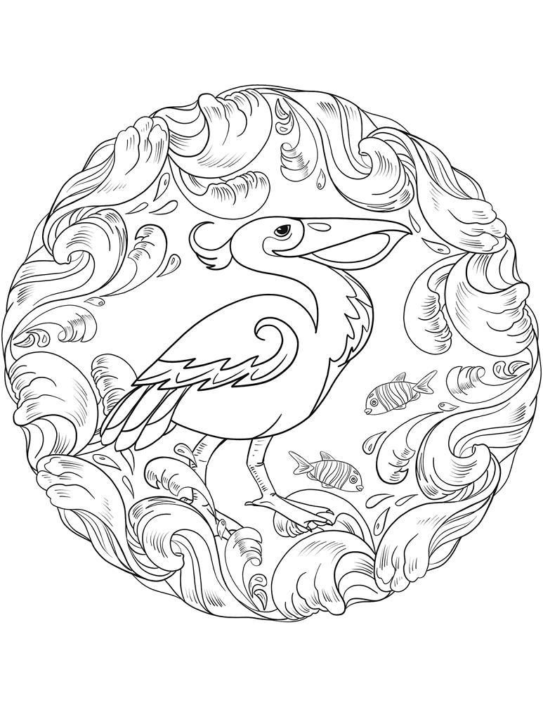 Pelican Mandala Coloring Page Md Coloring Page — Free Printable — free printable coloring page