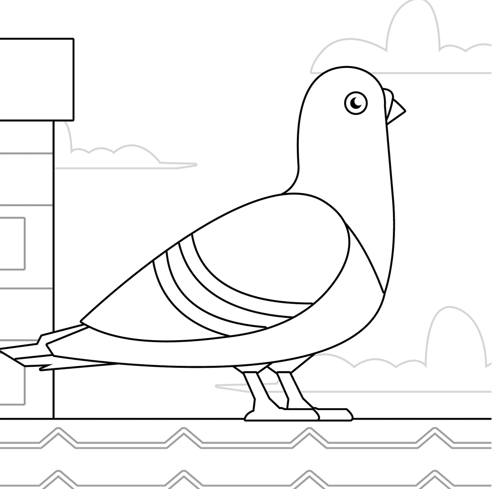 Pigeon 2 Coloring Page Md Coloring Page — Free Printable — free printable coloring page