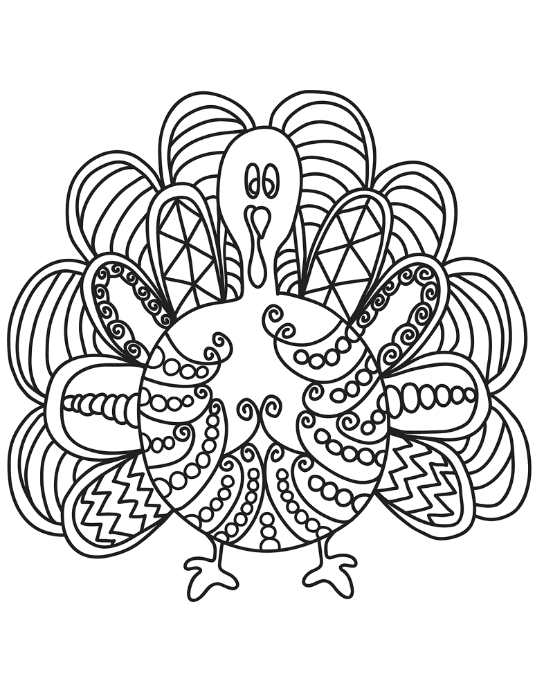 Pop Art Turkey Coloring Page Md Coloring Page — Free Printable — free printable coloring page