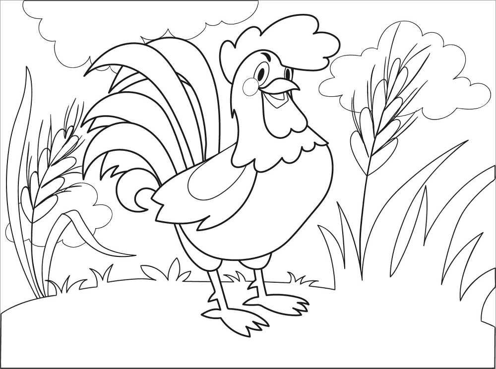 Rooster 1 Coloring Page Md Coloring Page — Free Printable — free printable coloring page