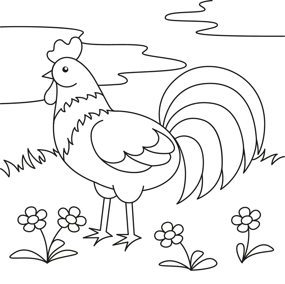 Rooster 2 Coloring Page Md Coloring Page — Free Printable — free printable coloring page