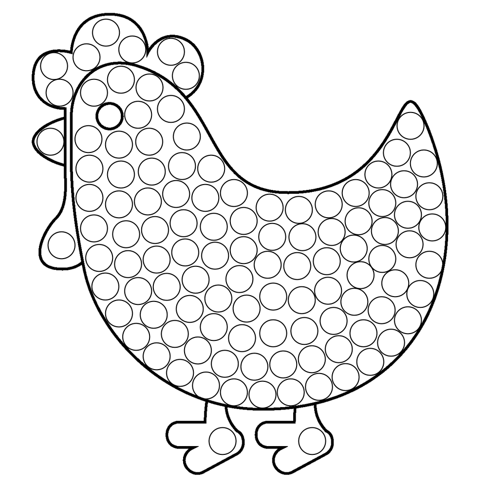 Rooster Dot Marker Coloring Page Md Coloring Page — Free Printable — free printable coloring page