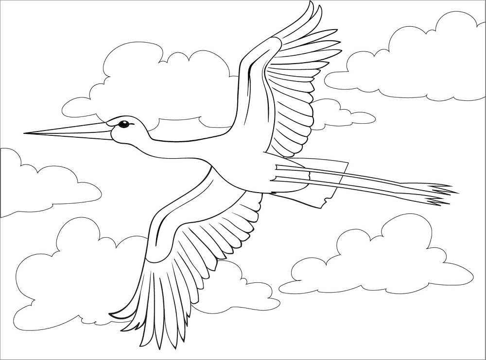Stork Coloring Page Md Coloring Page — Free Printable — free printable coloring page