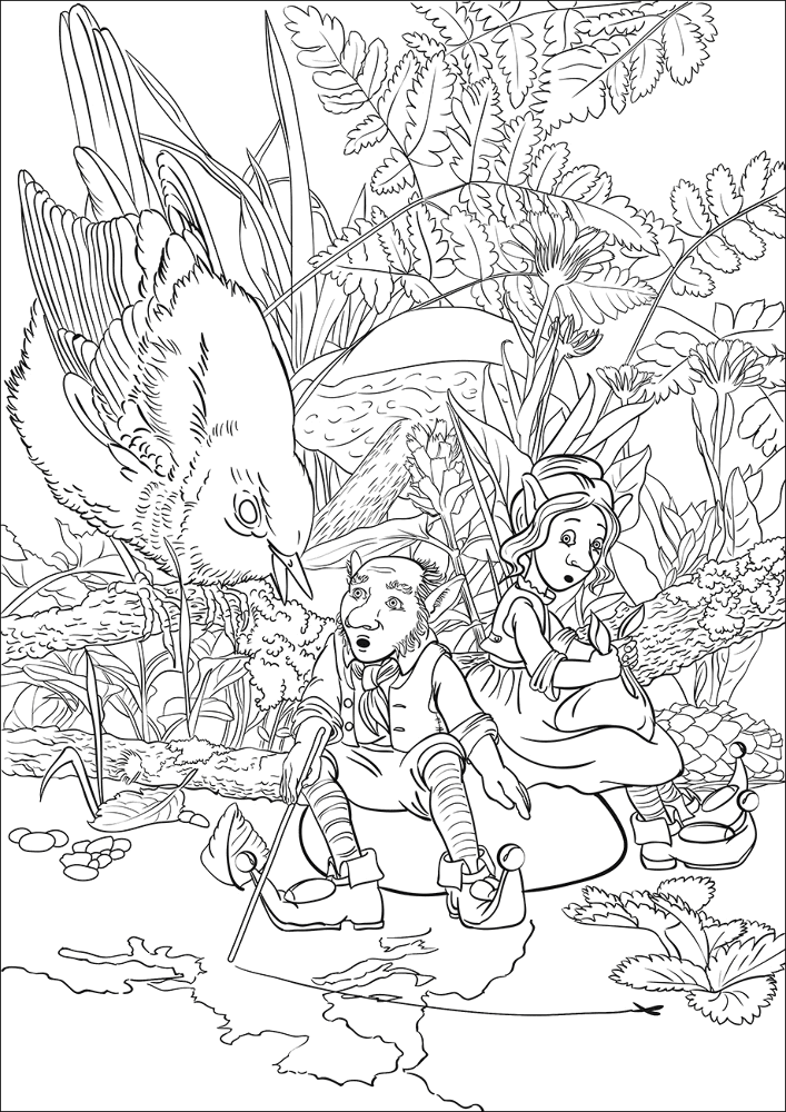 The Bird Tells Leprechauns That It Is Time To Fly South Coloring Page Md Coloring Page — Free Printable — free printable coloring page
