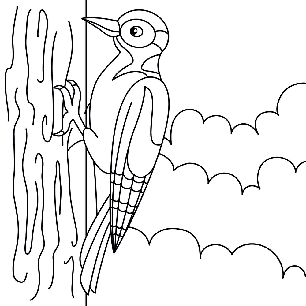 Woodpecker 2 Coloring Page Md Coloring Page — Free Printable — free printable coloring page