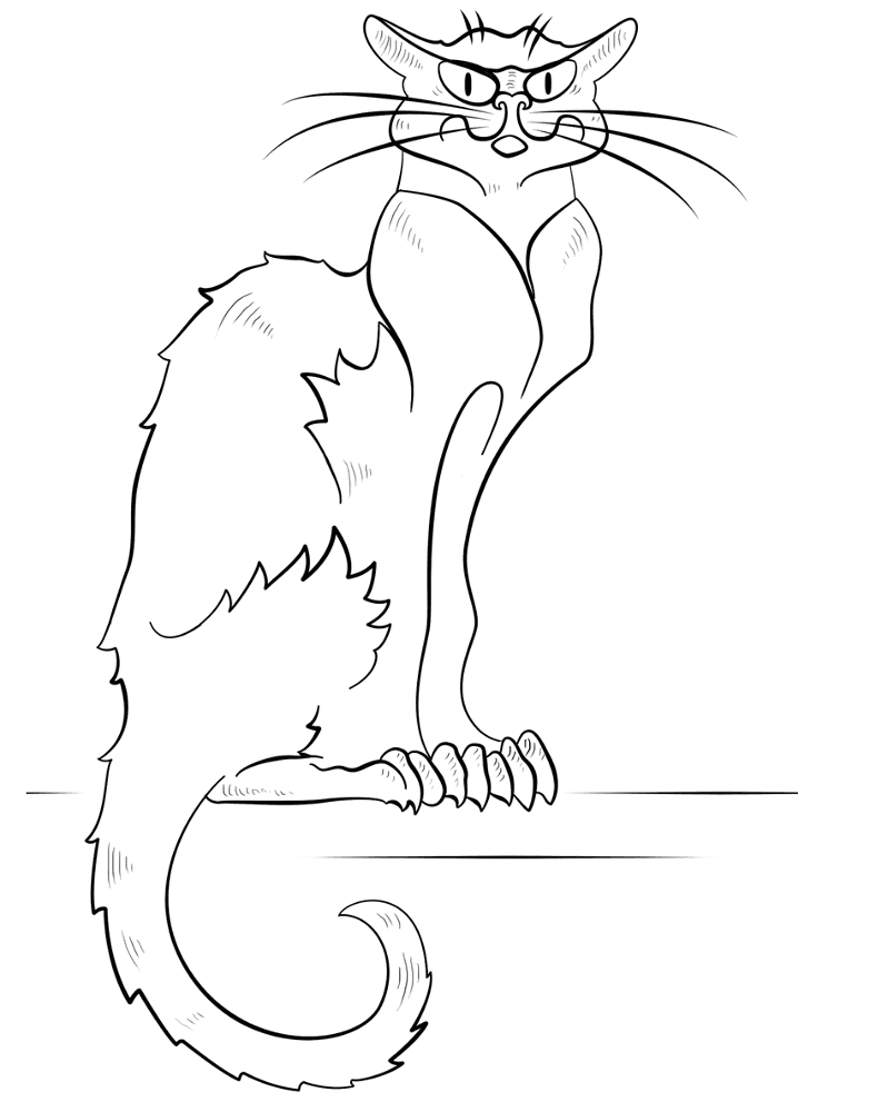 Black Cat Coloring Page Md Coloring Page — Free Printable — free printable coloring page