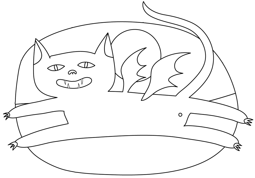 Black Cat Devil Coloring Page Md Coloring Page — Free Printable — free printable coloring page