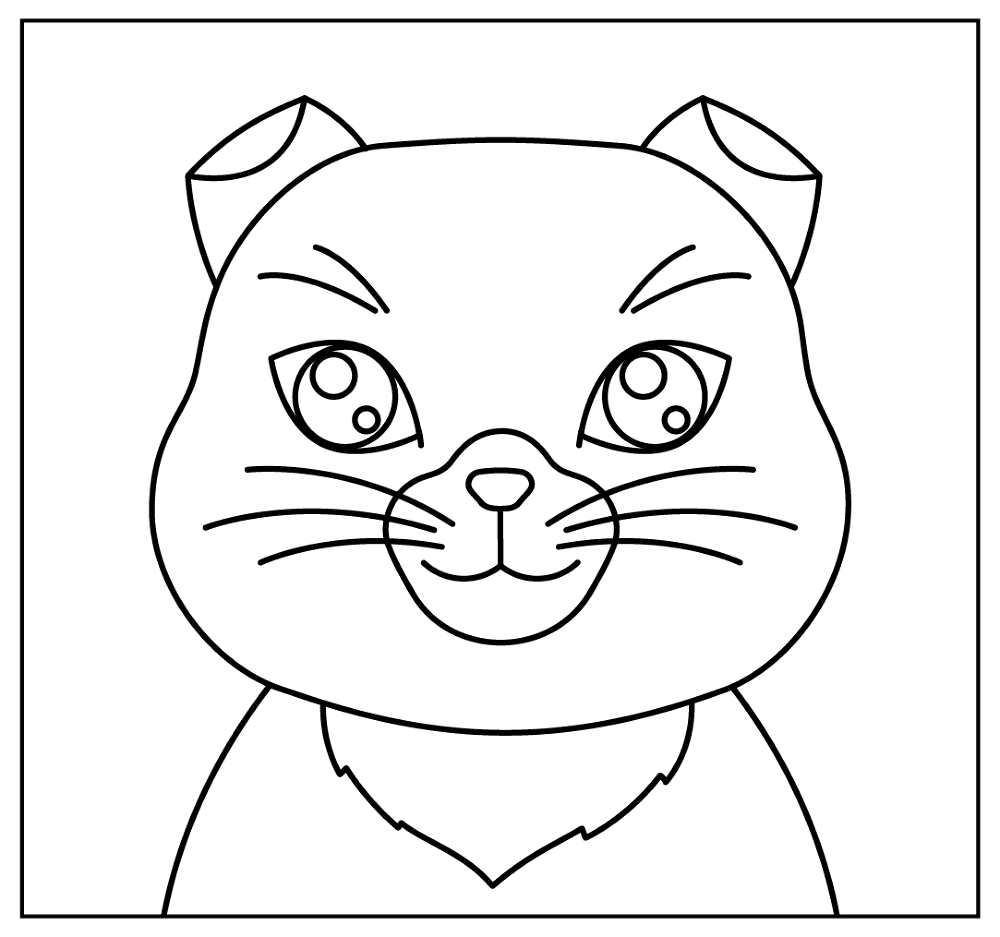Cartoon Cat Selfie Coloring Page Md Coloring Page — Free Printable — free printable coloring page