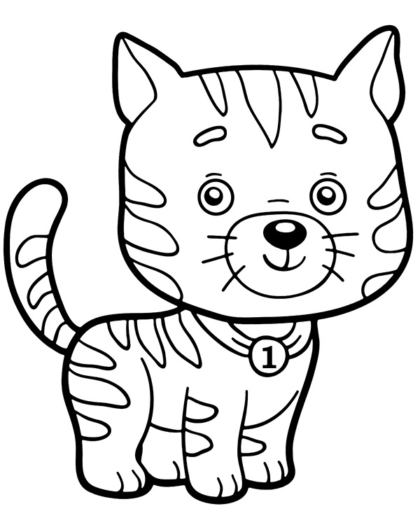 Cat Coloring Page Medal Coloring Page — Free Printable — free printable coloring page