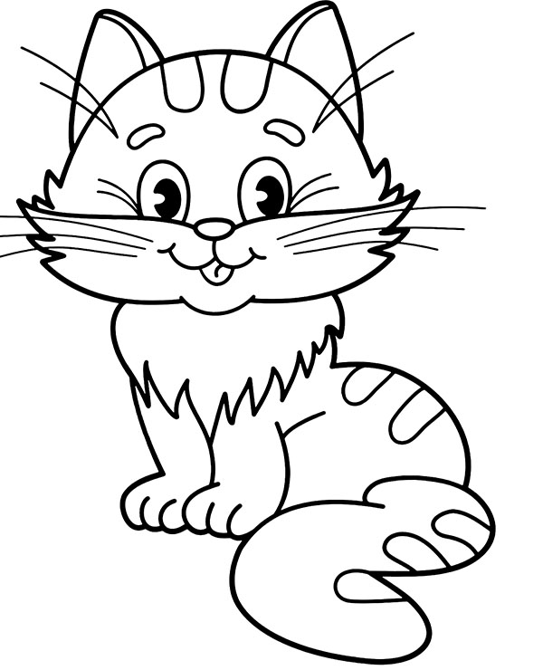 Cat Coloring Pages For Children Coloring Page — Free Printable — free printable coloring page