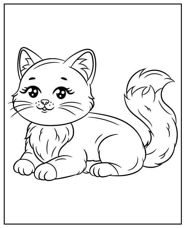 Cat Drawing Coloring Page Coloring Page — Free Printable — free printable coloring page