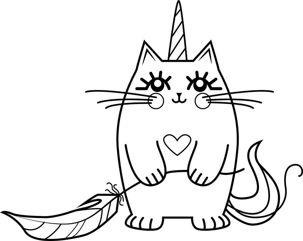 Cat Unicorn Coloring Page Md Coloring Page — Free Printable — free printable coloring page