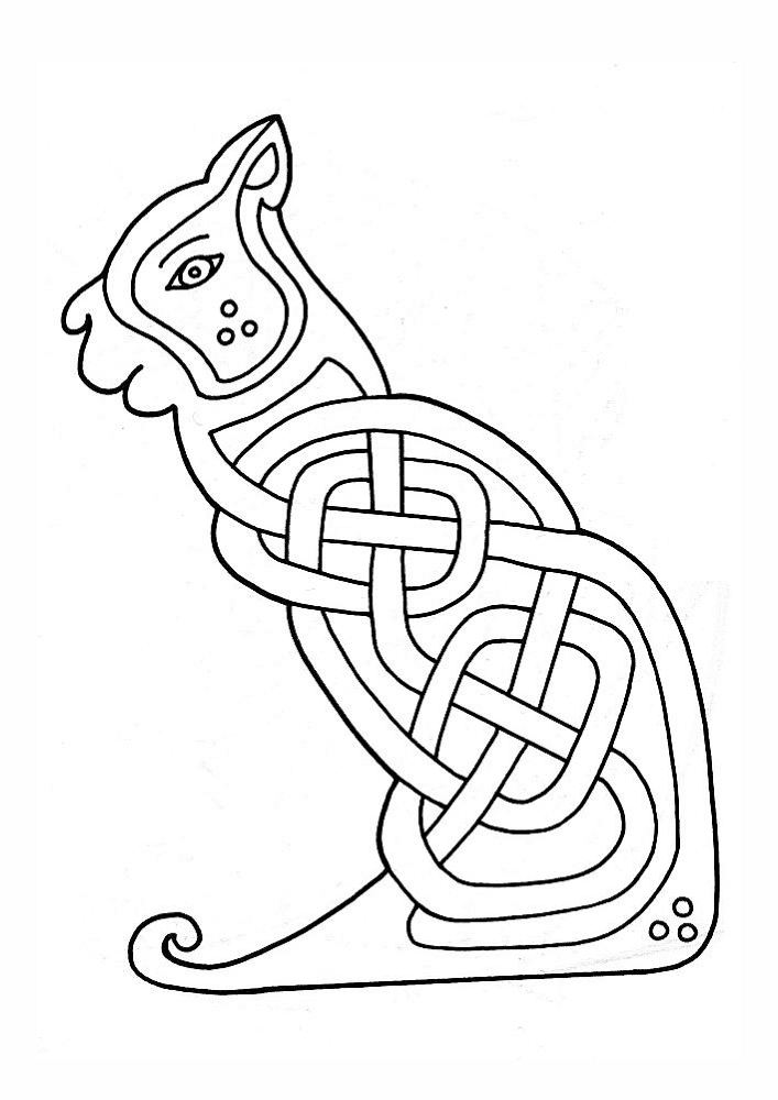 Celtic Cat Design Coloring Page Md Coloring Page — Free Printable — free printable coloring page